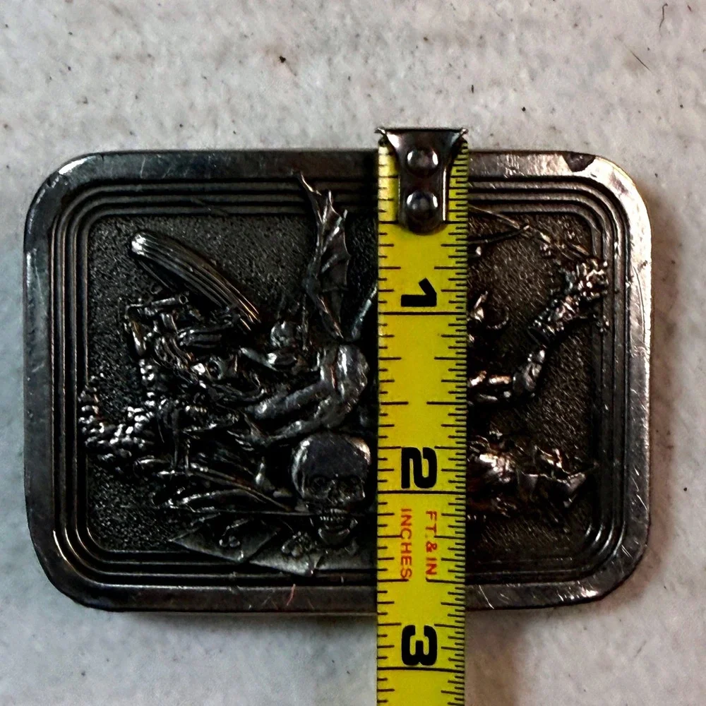 Vintage Baron Buckles Gargoyle‎ Skull Belt Buckle Made USA Gothic Fantasy Biker